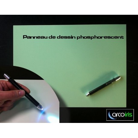 Panneau de dessin phosphorescent avec stylo lumineux