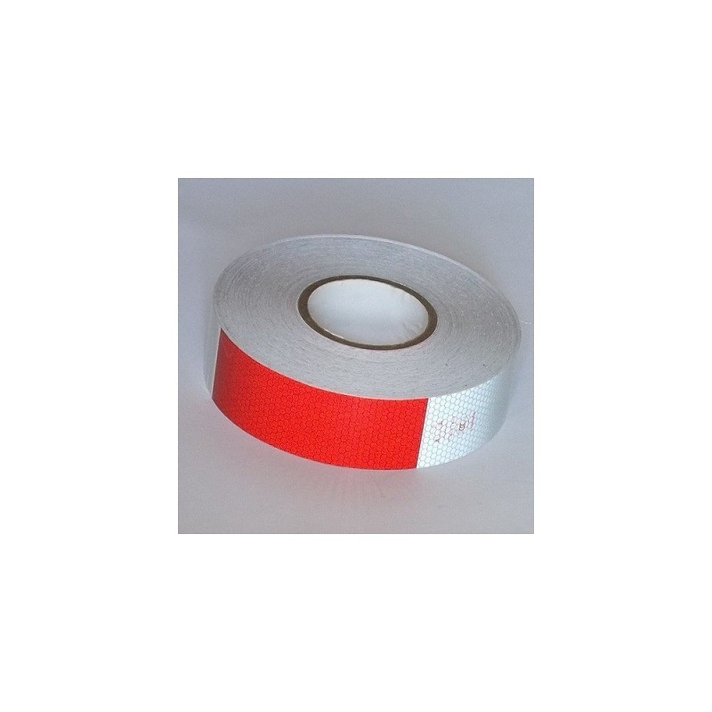 Ruban de Signalisation Rouge et Blanc Bande Reflechissante Autocollante  Avertissement De La Circulation Nuit De Autocollant Reflechissant Voiture  Marquage Sol,5cm x 25m Adélala